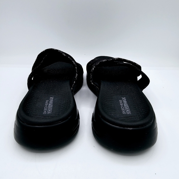 Skechers GOGA Max Go Walk Flex Sandal-Impressed Slide Black & Gray - Picture 7 of 10